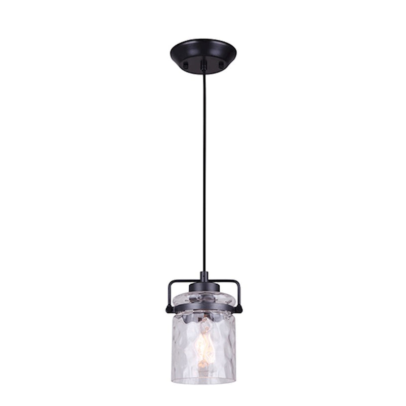 Canarm Arden 5.5in 1-Light Pendant | Graphite and Watermark Glass | Dining Room & Entryway | 5.5 x 58 in | Model IPL707A01GPH