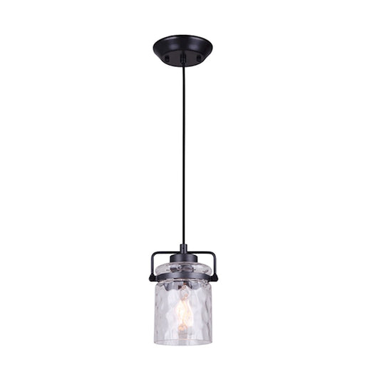 Canarm Arden 5.5in 1-Light Pendant | Graphite and Watermark Glass | Dining Room & Entryway | 5.5 x 58 in | Model IPL707A01GPH