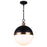 Canarm Delta 1 Light 13" Pendant, Matte Black/Gold