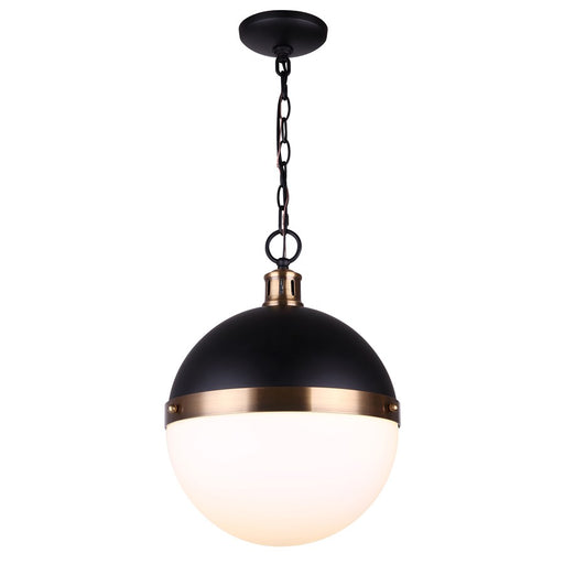 Canarm Delta 1 Light 13" Pendant, Matte Black/Gold