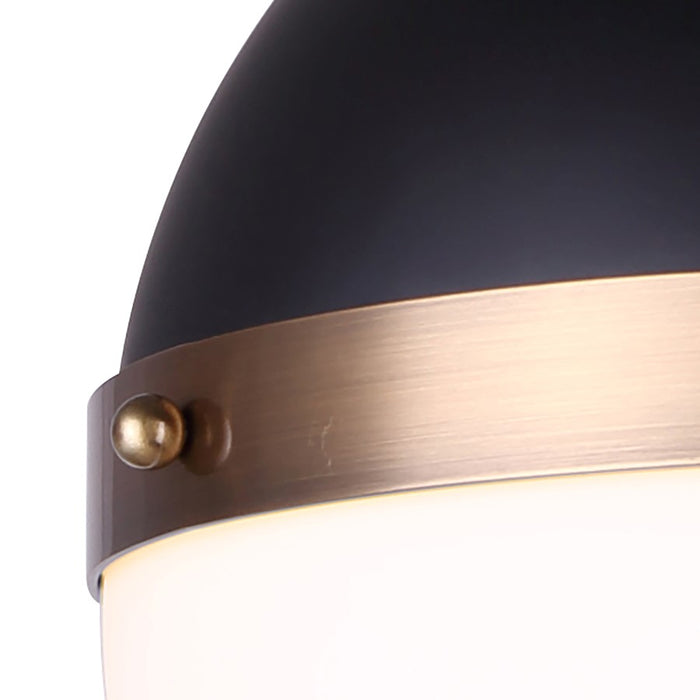 Canarm Delta 1 Light 13" Pendant, Matte Black/Gold