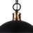 Canarm Delta 1 Light 13" Pendant, Matte Black/Gold
