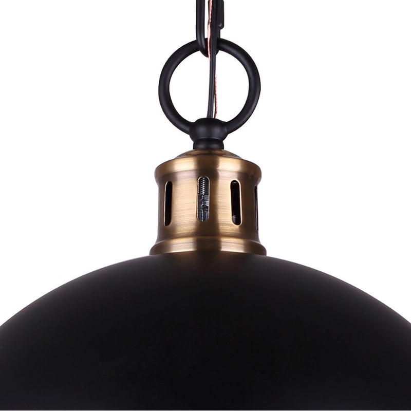 Canarm Delta 13in 1-Light Pendant | Modern Matte Black and Gold Opal Glass | Kitchen Island & Dining Room | 13 x 13 x 16.5 in | Model IPL708B01BKG