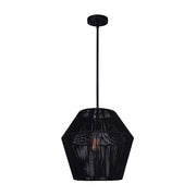 Canarm Rya 15in 1-Light Pendant | Modern Matte Black String Shade | Living Room & Dining Room | 15 x 16.5 in | Model IPL727B01BK