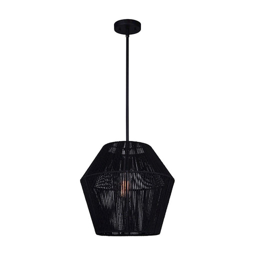Canarm Rya 15in 1-Light Pendant | Modern Matte Black String Shade | Living Room & Dining Room | 15 x 16.5 in | Model IPL727B01BK
