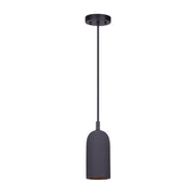 Canarm Jack 5in 1-Light Pendant | Industrial Matte Black Cement | Kitchen Island & Dining Room | 5 x 5 x 12 in | Model IPL729B01BK