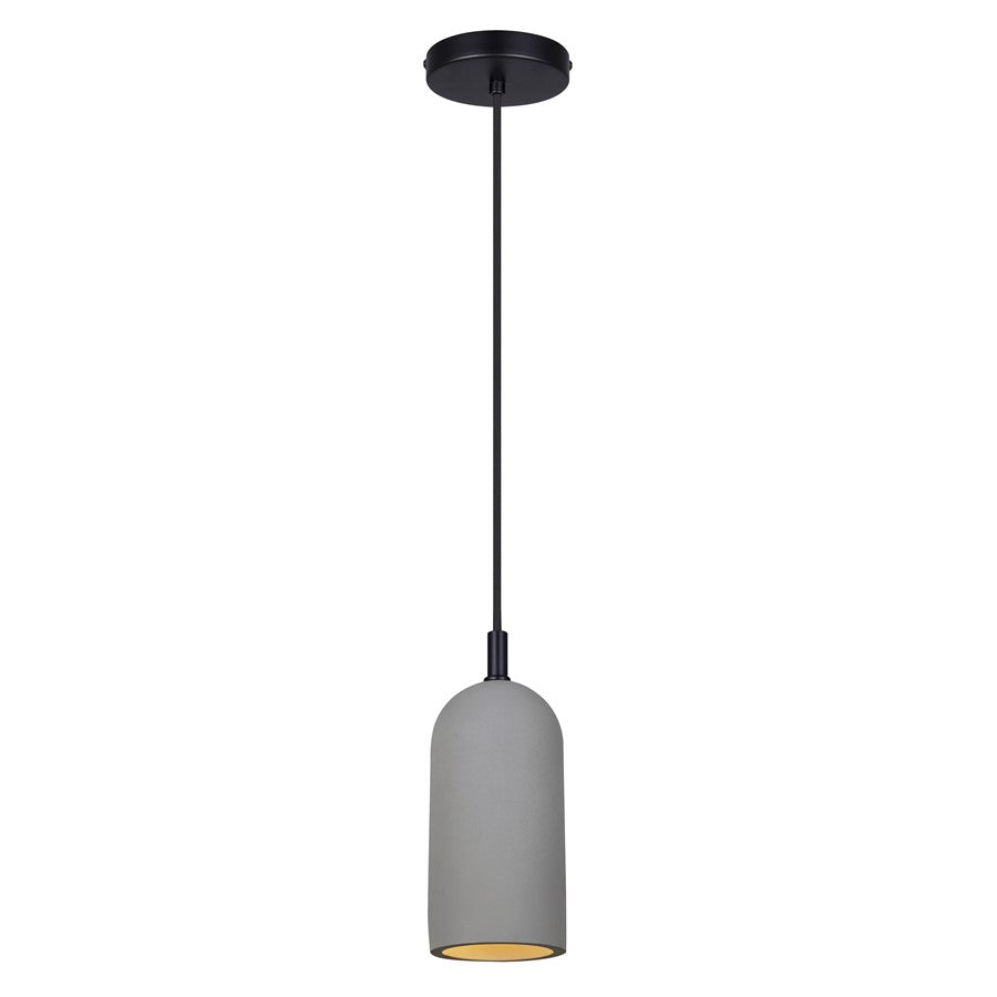 Canarm Jack 1 Light 4.75" Pendant, Black/Grey