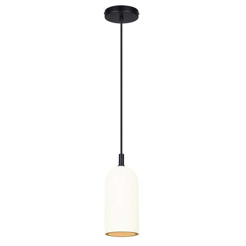 Canarm Jack 4.75in 1-Light Pendant | Matte Black and Gray White Cement | Kitchen Island & Dining Room | 4.75 x 4.75 x 12 in | Model IPL729B01BK-W