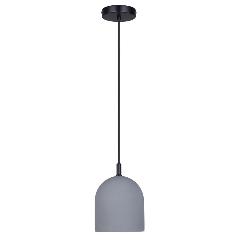 Canarm Jack 6in 1-Light Pendant | Industrial Matte Black and Grey Cement | Kitchen Island & Dining Room | 6 x 6 x 10 in | Model IPL729B01BK6-GY