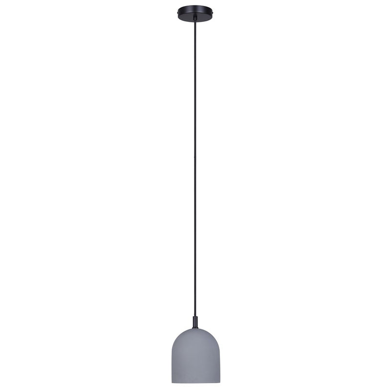 Canarm Jack 6in 1-Light Pendant | Industrial Matte Black and Grey Cement | Kitchen Island & Dining Room | 6 x 6 x 10 in | Model IPL729B01BK6-GY