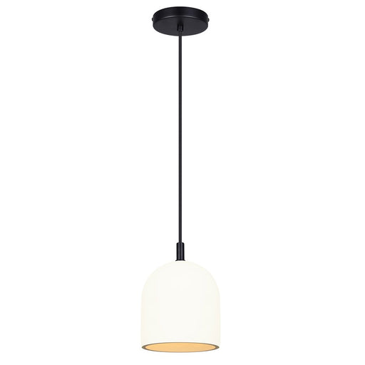 Canarm Jack 1 Light 6" Pendant, Matte Black/Grey White