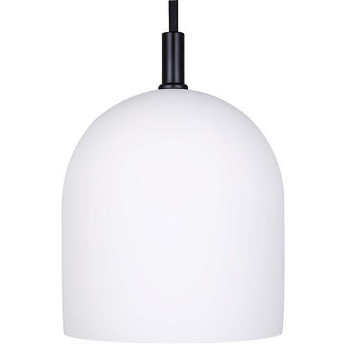 Canarm Jack 1 Light 6" Pendant, Matte Black/Grey White