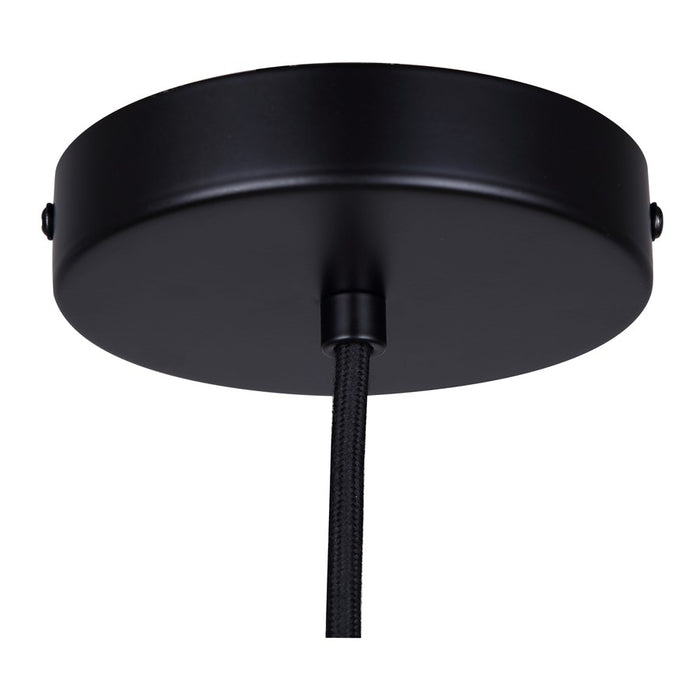 Canarm Jack 1 Light 6" Pendant, Matte Black/Grey White