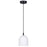 Canarm Jack 1 Light 6" Pendant, Matte Black/Grey White
