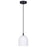 Canarm Jack 1 Light 6" Pendant, Matte Black/Grey White