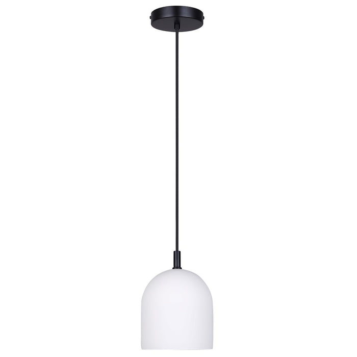 Canarm Jack 1 Light 6" Pendant, Matte Black/Grey White