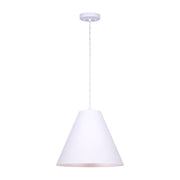 Canarm Mali 13.75in 1-Light Pendant | Matte White Conical | Kitchen Island & Dining Room | 13.75 x 13.75 x 14.375 in | Model IPL730B01WH