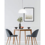 Canarm Sadie 16in 1-Light Pendant | Matte White & Brushed Nickel | Kitchen Island & Dining Room | 15.75 x 59.25 in | Model IPL734B01BNH