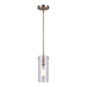 Canarm Joni 5in 1-Light Pendant | Gold and Clear Glass | Kitchen Island & Dining Room | 5 x 5 x 59 in | Model IPL759A01GD