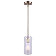 Canarm Joni 5in 1-Light Pendant | Gold and Clear Glass | Kitchen Island & Dining Room | 5 x 5 x 59 in | Model IPL759A01GD