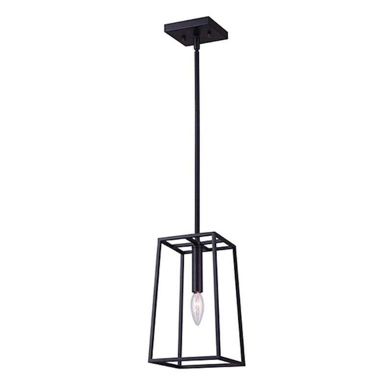 Canarm Wexford 6in 1-Light Pendant | Black Metal | Kitchen Island & Dining Room | 6 x 6 x 20 in | Model IPL763A01BK