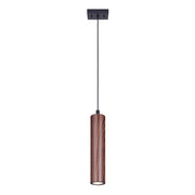 Canarm Carver 5in 1-Light Pendant | Modern Black & Faux Wood Metal | Kitchen Island & Dining Room | 5 x 5 x 14 in | Model IPL764A01BKW10