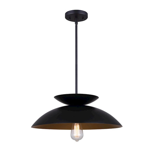 Canarm Ziva 18in 1-Light Pendant | Matte Black Metal | Kitchen Island & Dining Room | 18 x 18 x 55 in | Model IPL786B01BK