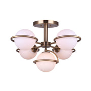 Canarm Kosima 24in 5-Light Semi-Flush Mount | Gold Metal | Bedroom & Living Room Ceiling Light | 24.5 x 24.5 x 15.5 in | Model ISF1025A05GD9