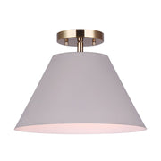 Canarm Talia 12in 1-Light Semi-Flush Mount | Matte Gold and Matte Grey Metal Shade | Entryway & Hallway | 12.5 x 9.5 in | Model ISF1076A01MGG