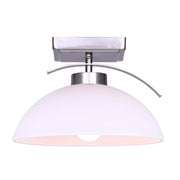 Canarm Mack 10in 1-Light Semi-Flush Mount | Brushed Nickel Metal and Opal Glass Shade | Entryway & Hallway | 9.75 x 6.75 in | Model ISF1077A01BN