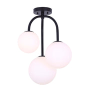 Canarm Malene 16in 3-Light Semi-Flush | Matte Black Metal | Hallway & Entryway | 16 x 16 x 10 in | Model ISF1079A03BK