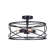 Canarm Malene 16in 3-Light Semi-Flush | Matte Black Metal | Hallway & Entryway | 16 x 16 x 10 in | Model ISF1079A03BK