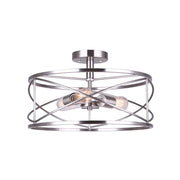 Canarm Malene 16in 3-Light Semi-Flush | Brushed Nickel Metal | Hallway & Entryway | 16 x 16 x 10 in | Model ISF1079A03BN