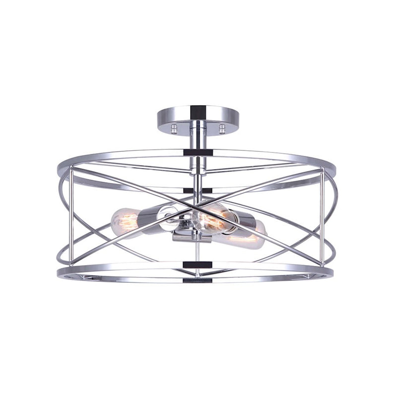 Canarm Malene 16in 3-Light Semi-Flush | Chrome Metal | Hallway & Entryway | 16 x 16 x 10 in | Model ISF1079A03CH