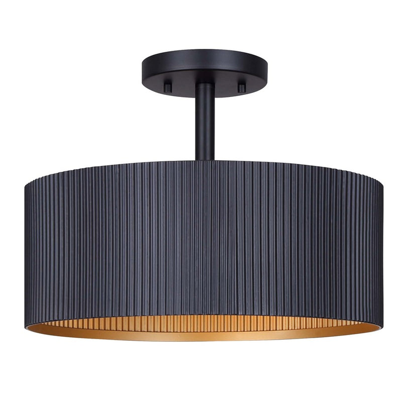 Canarm Rexton 2 Light 13" Semi Flush Mount, Matte Black