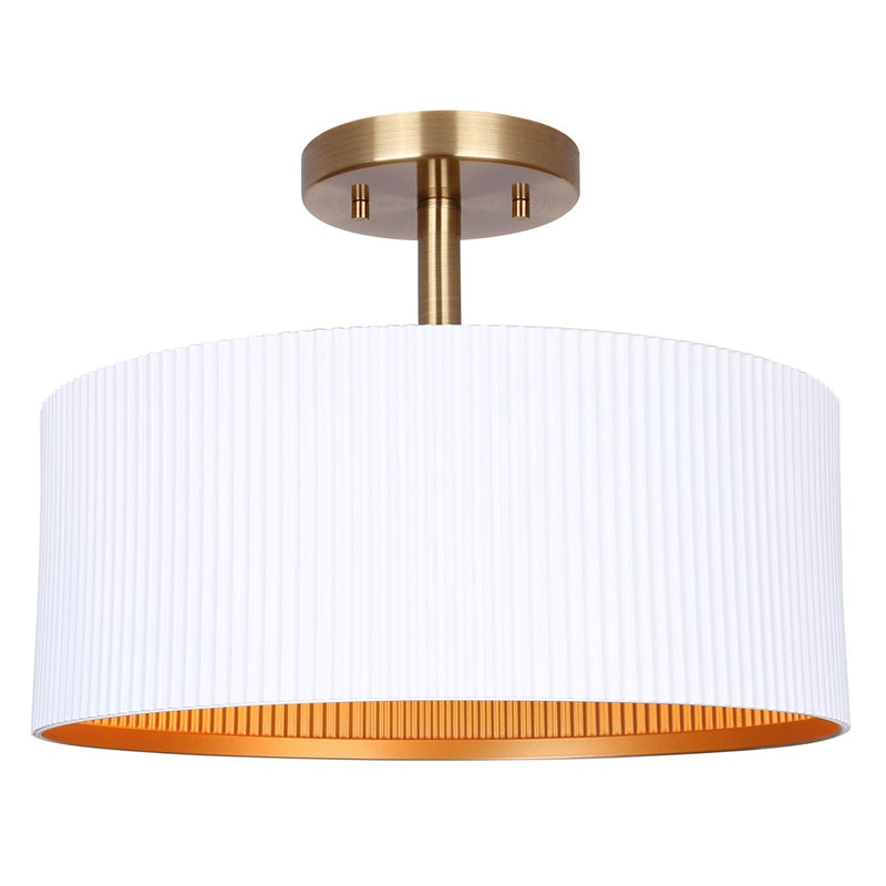 Canarm Rexton 2 Light 13" Semi Flush Mount, Matte White