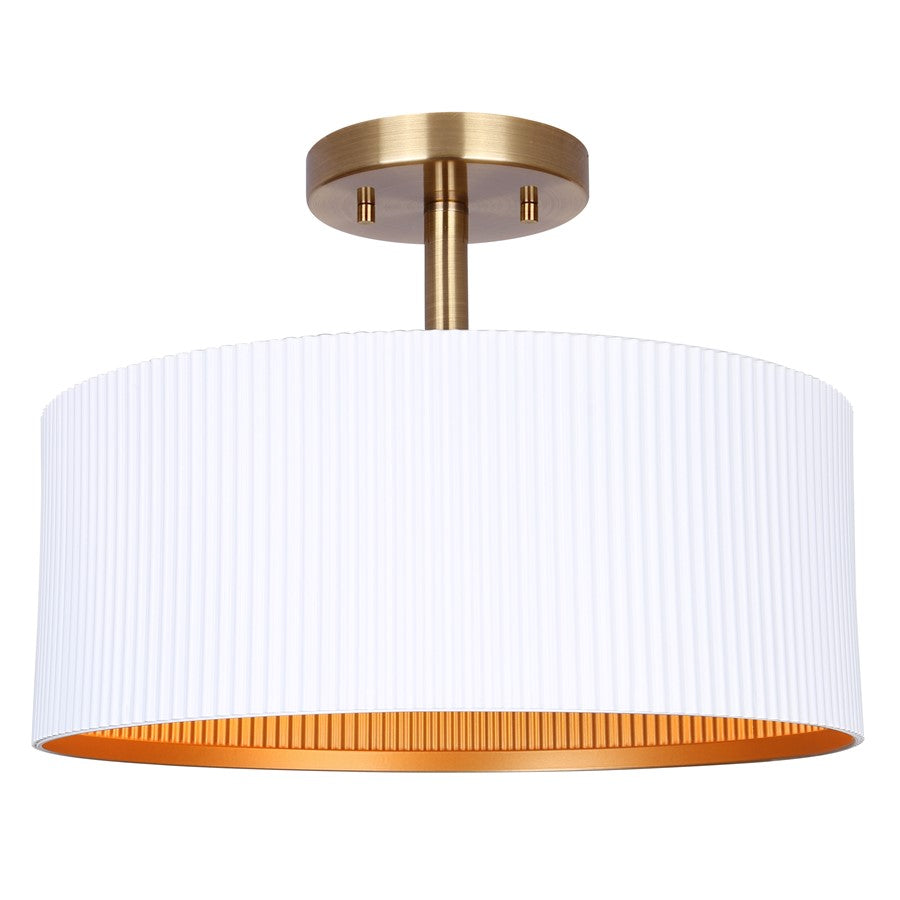 Canarm Rexton 2 Light 13" Semi Flush Mount, Matte White