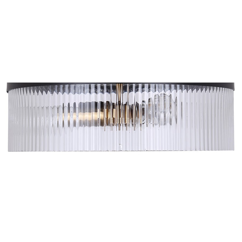 Canarm Jenner 3 Light 15" Semi Flush Mount, Matte Black/Gold