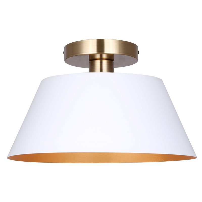 Canarm Daxton 1 Light 12.75" Semi Flush Mount, Matte White