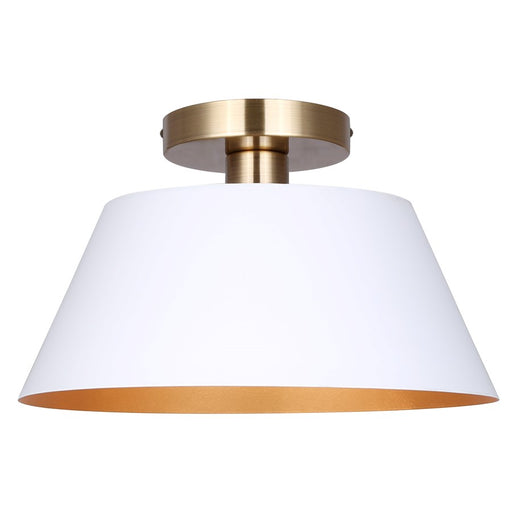 Canarm Daxton 1 Light 12.75" Semi Flush Mount, Matte White