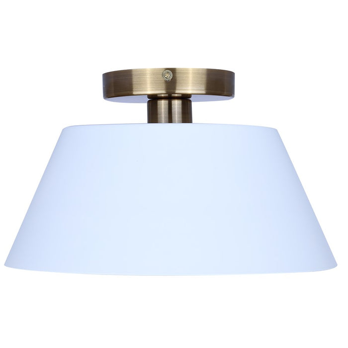 Canarm Daxton 1 Light 12.75" Semi Flush Mount, Matte White