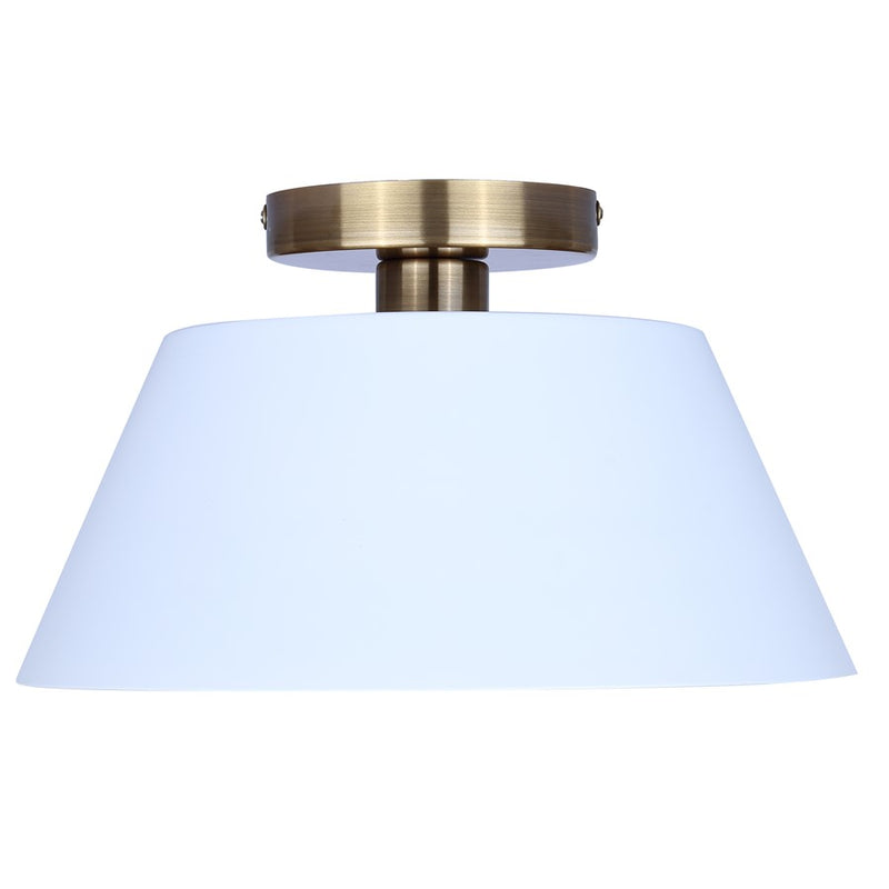 Canarm Daxton 1 Light 12.75" Semi Flush Mount, Matte White