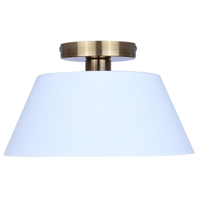 Canarm Daxton 1 Light 12.75" Semi Flush Mount, Matte White