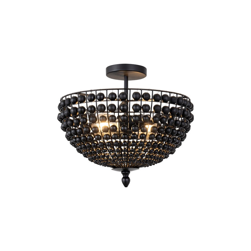 Canarm Burkley 2 Light 16" Semi Flush Mount, Matte Black