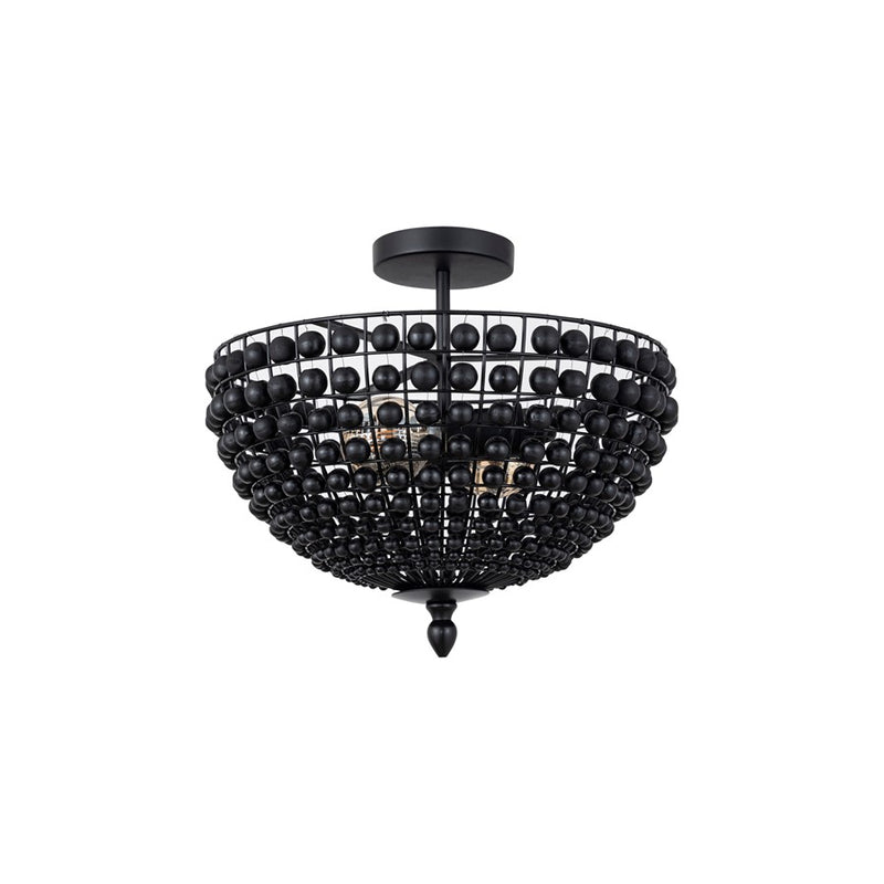 Canarm Burkley 2 Light 16" Semi Flush Mount, Matte Black