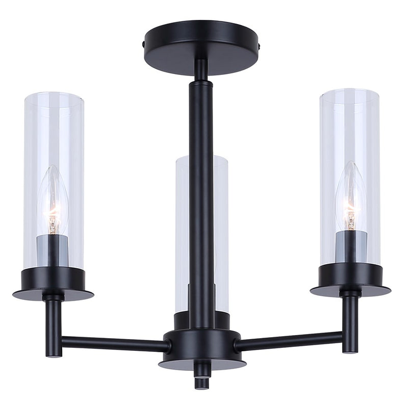 Canarm Benson 3 Light 16" Semi Flush Mount, Brushed Nickel