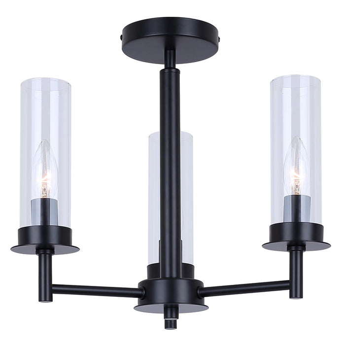 Canarm Benson 3 Light 16" Semi Flush Mount, Brushed Nickel - ISF1205A03BK