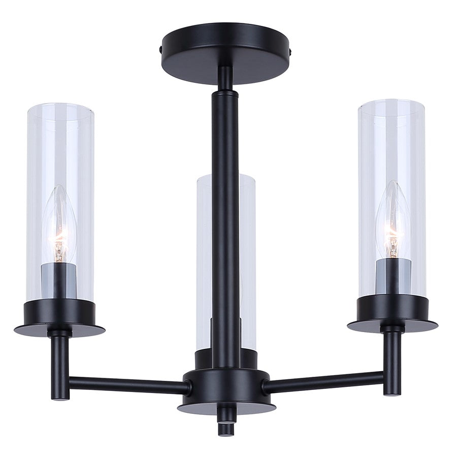 Canarm Benson 3 Light 16" Semi Flush Mount, Brushed Nickel - ISF1205A03BK