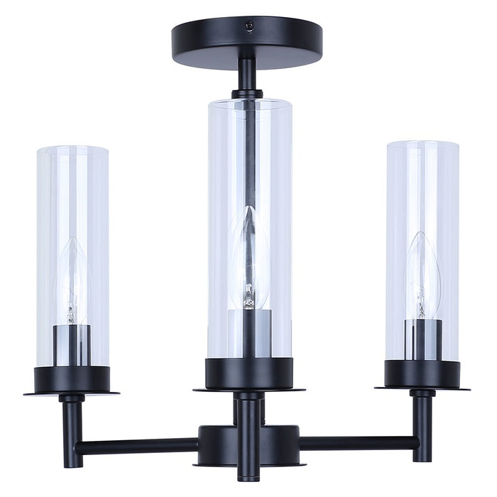 Canarm Benson 3 Light 16" Semi Flush Mount, Brushed Nickel