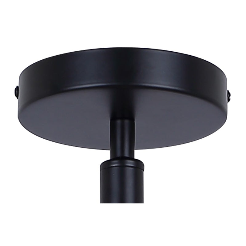 Canarm Benson 16in 3-Light Semi-Flush Mount | Transitional Matte Black with Clear Glass Globes | Kitchen & Bedroom | Model ISF1205A03BK